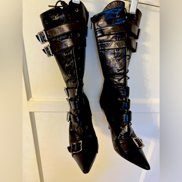 DIOR STUNNING Vintage Black Boots Amazing Condition WORN 1X and stored for 25yrs - Picture 6 of 13